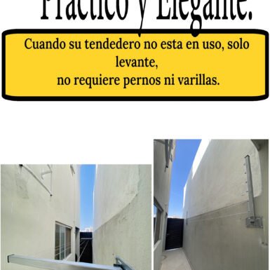 2 Tendedero Plegable para Ropa y Cobijas Pesadas, de Color Negro y Blanco. (Cable de Acero, 6 líneas)