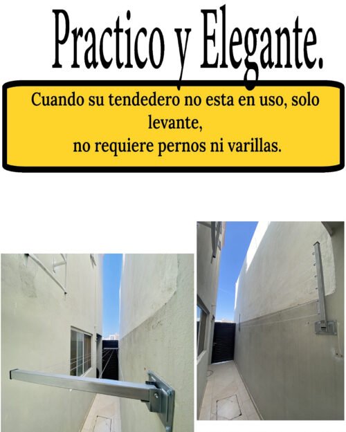 2 Tendedero Plegable para Ropa y Cobijas Pesadas, de Color Negro y Blanco. (Cable de Acero, 6 líneas)