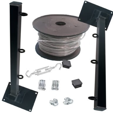 3LineasAceroNegro Tendedero Plegable para Ropa y Cobijas, de Color Blanco o Negro. (Cable de Acero, 3 líneas)